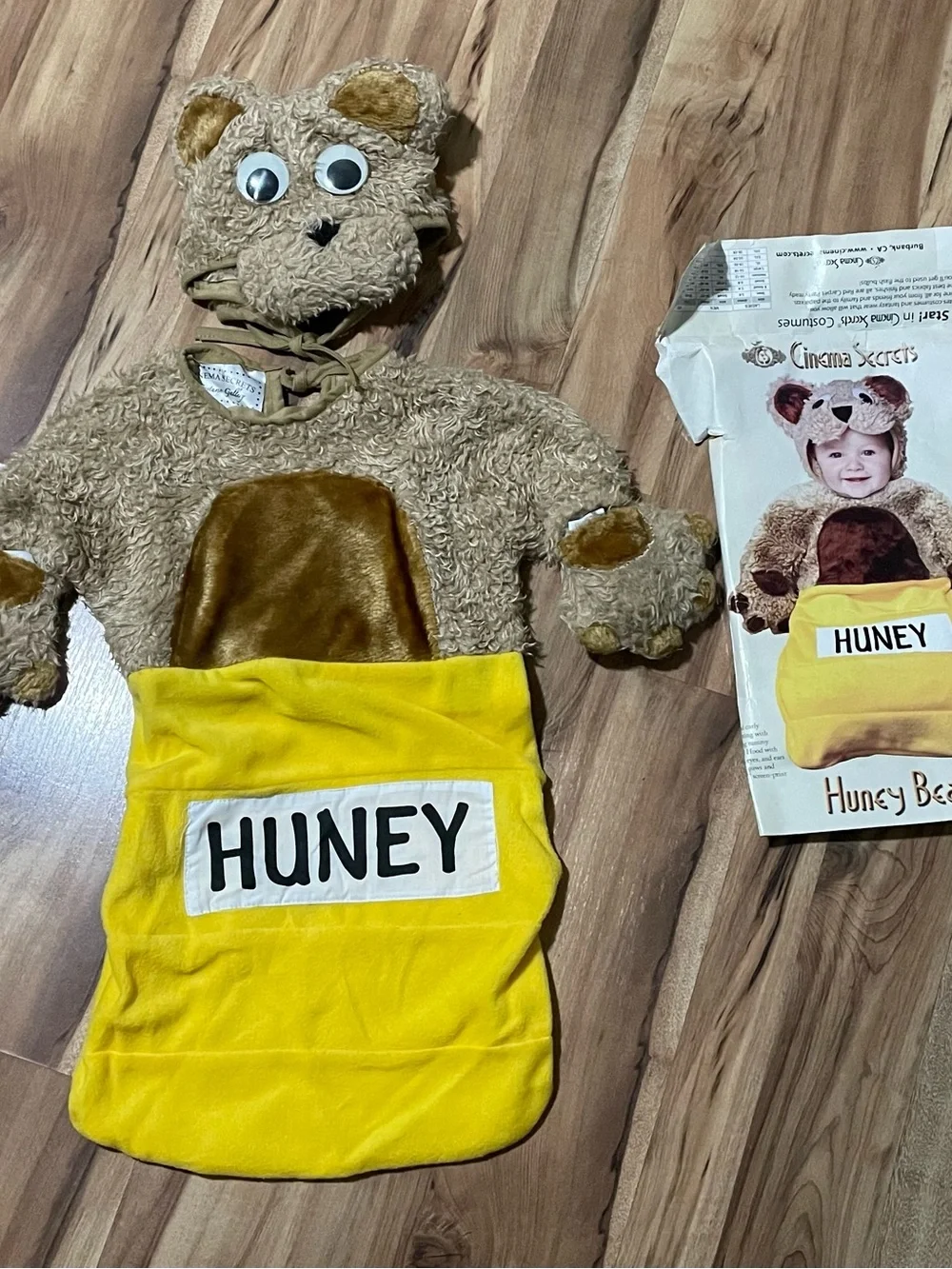Y2K Cinema Secrets Honey Bear Infant Costume Furry Bear Halloween Yellow Pot